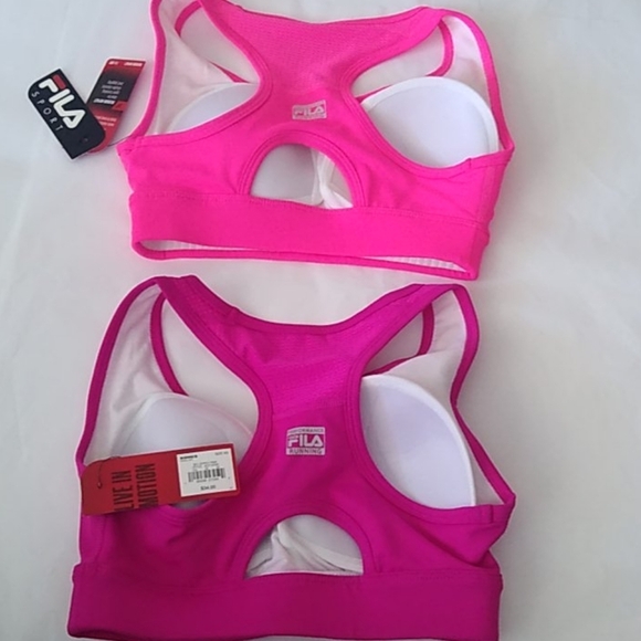 Fila Sport Performance Running Bras, Shades 0f Pink, set 2, Size XS - Picture 7 of 10